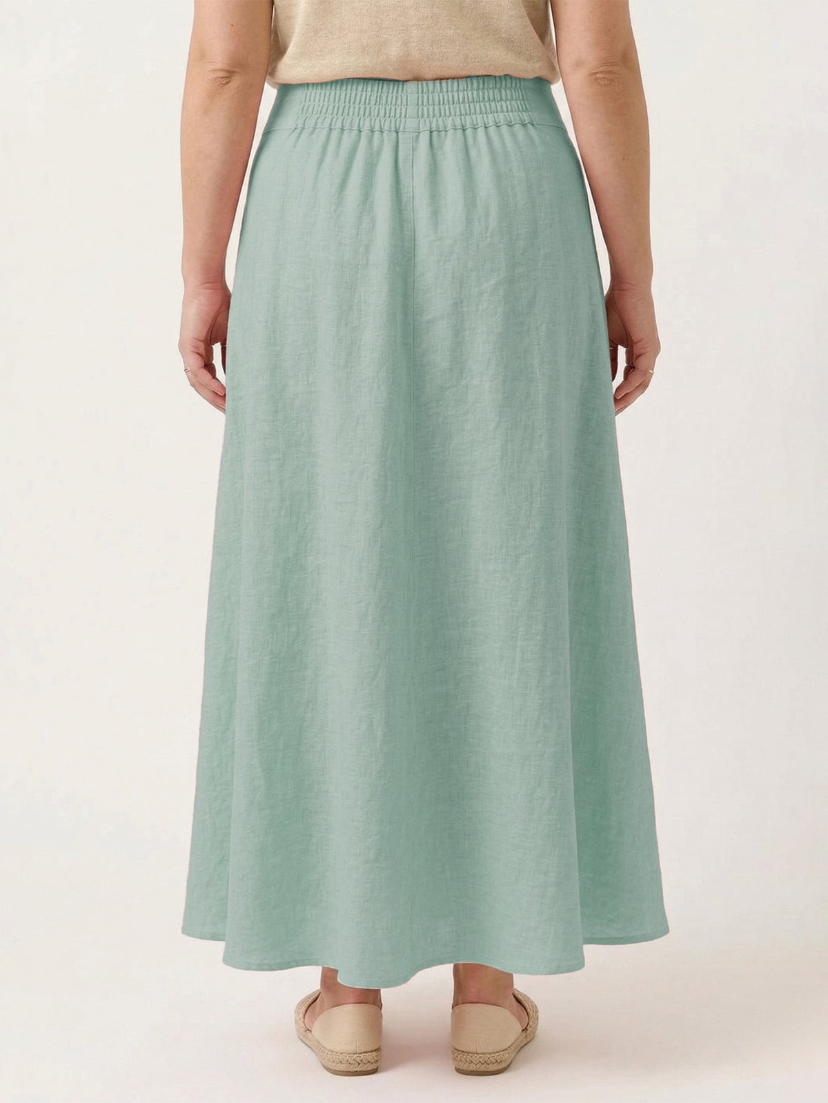 Larui Plus Size Linen A-line Skirt
