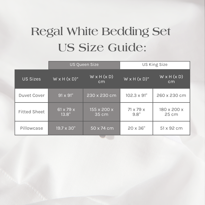 Regal White Egyptian Cotton Bedding Set