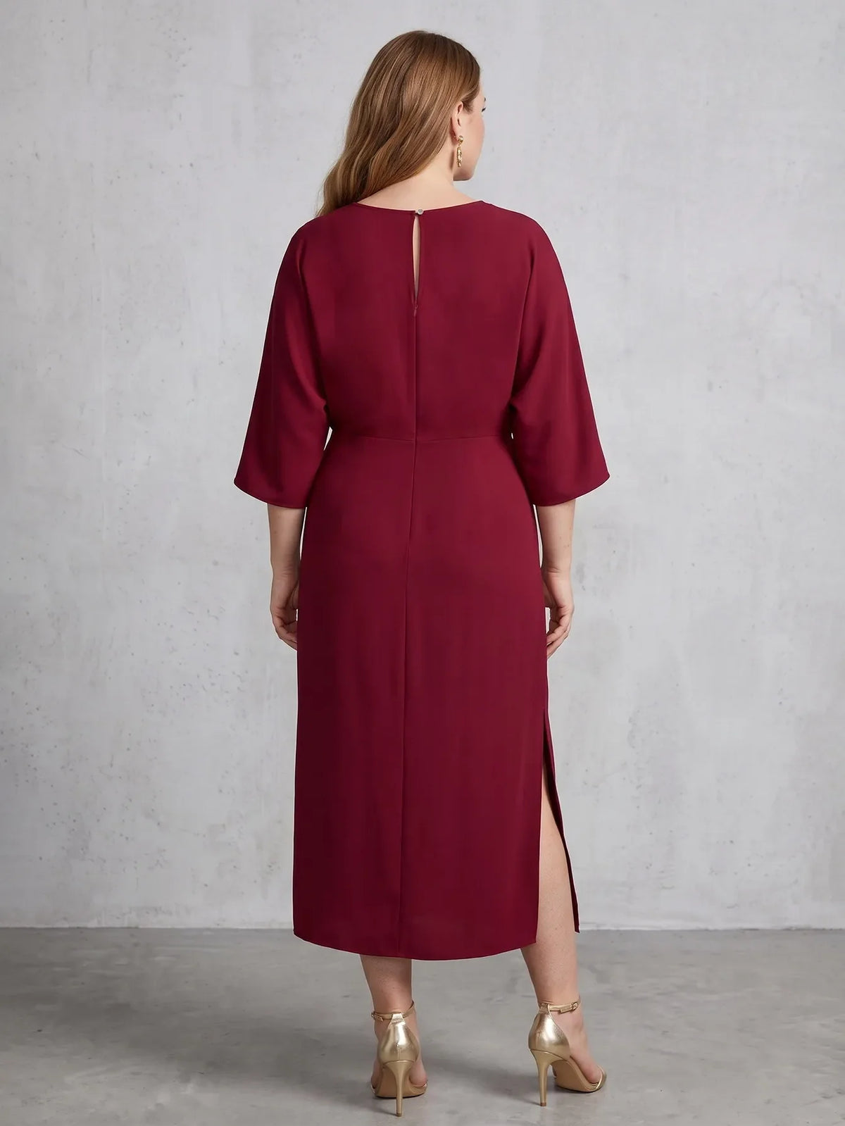 Larui Plus Size Women's Linen Pocket Dress