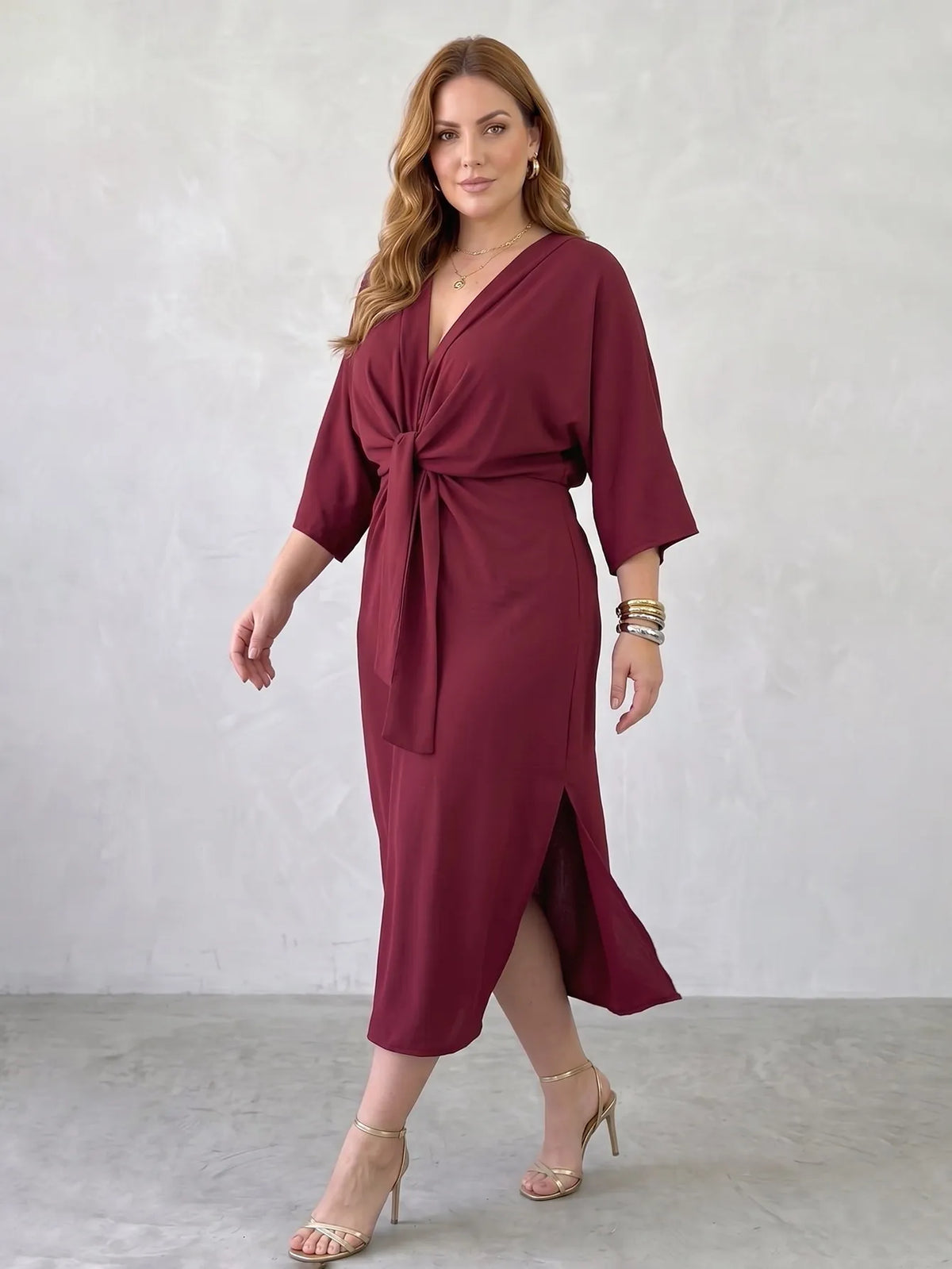 Larui Plus Size Women's Linen Pocket Dress