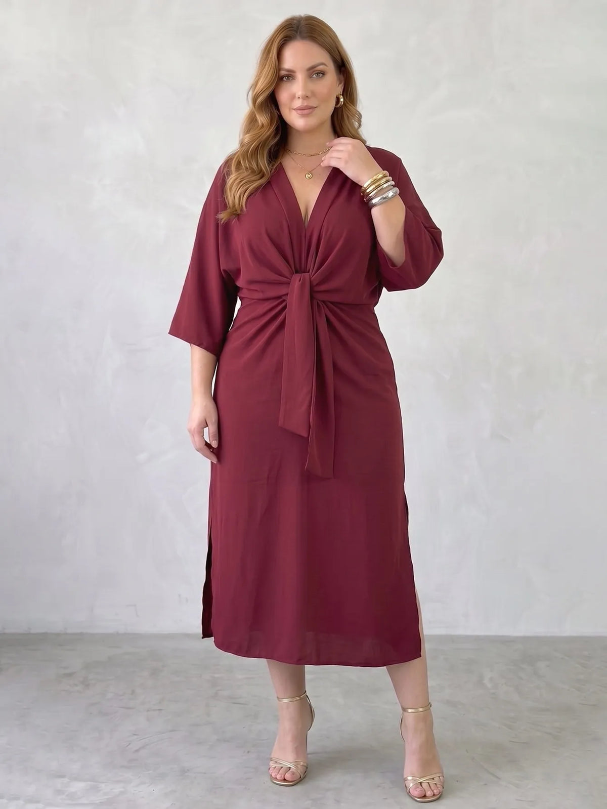 Larui Plus Size Women's Linen Pocket Dress