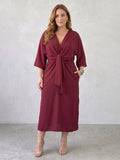 Larui Plus Size Women's Linen Pocket Dress