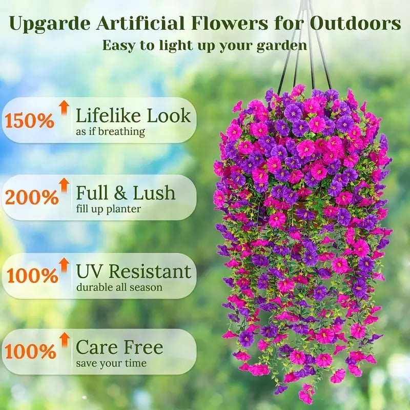 Artificial Flower , Faux Flower, Decorative Flower for Home Garden, Porch, Window Box, Yard and Seasonal Celebrations