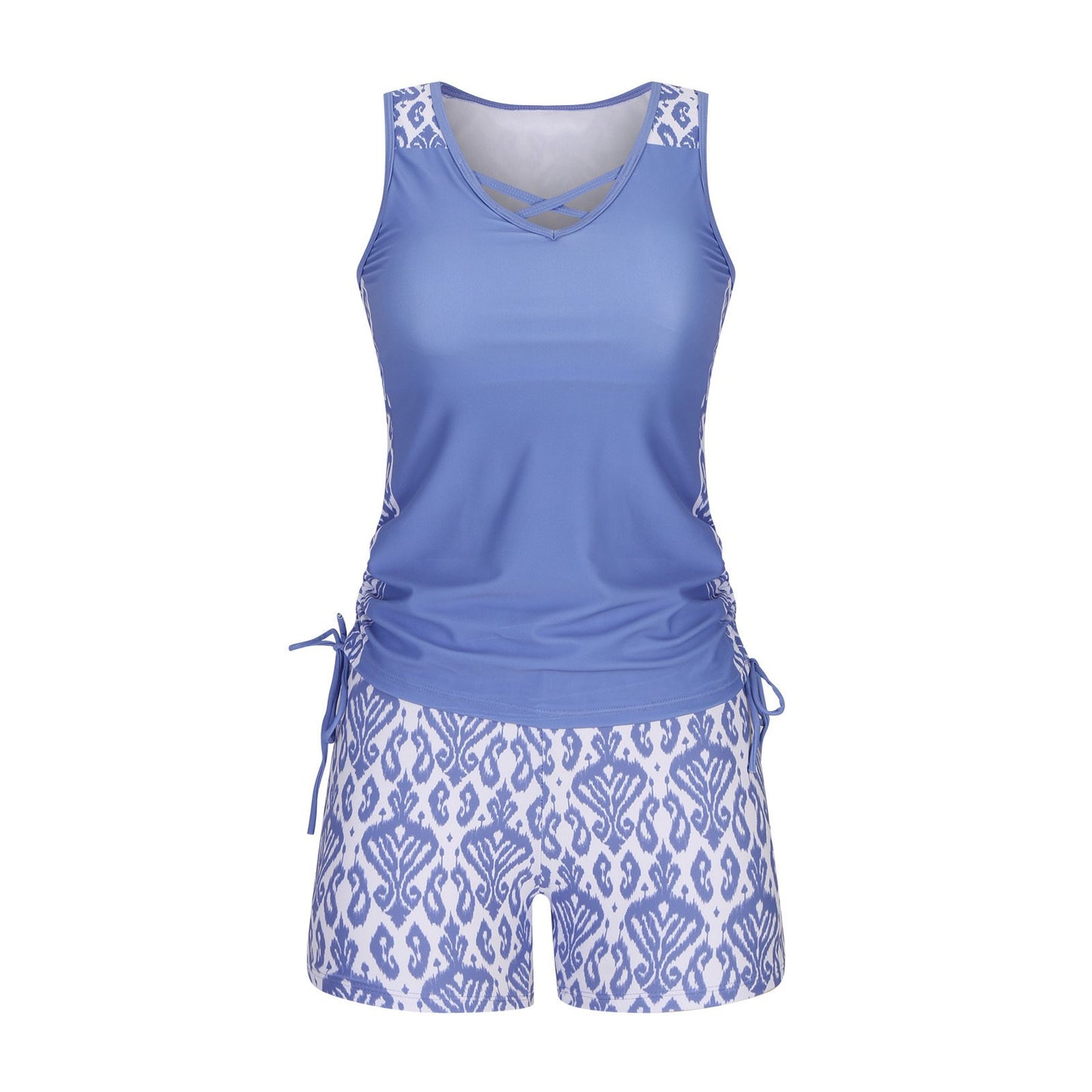 🔥LAST DAY 60% OFF - Miraclesuit Women's 2-Piece Tummy Control Tankini Set with Built-In Bra – Flattering Boho Swimwear with Shorts🔥 Buy 2 Free Shipping