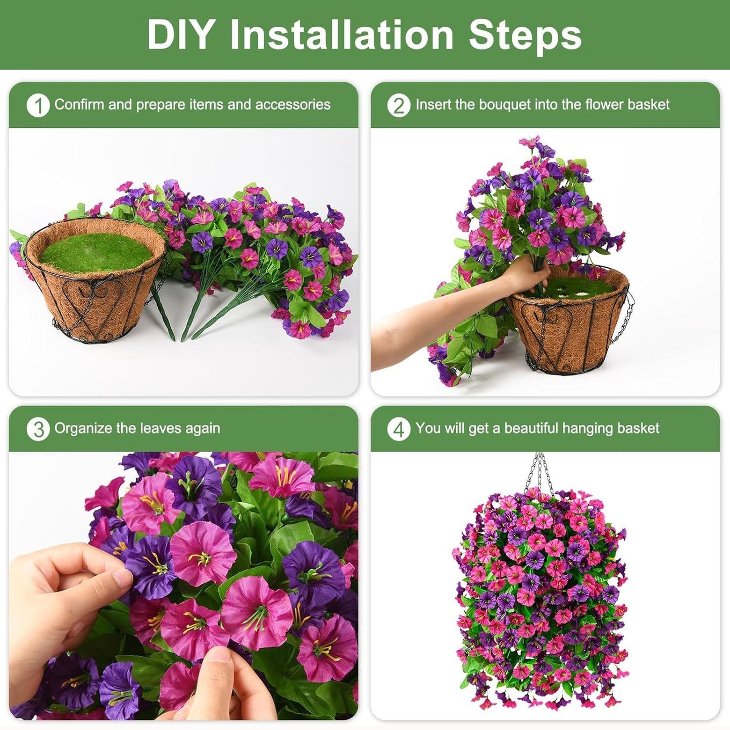 Artificial Flower , Faux Flower, Decorative Flower for Home Garden, Porch, Window Box, Yard and Seasonal Celebrations