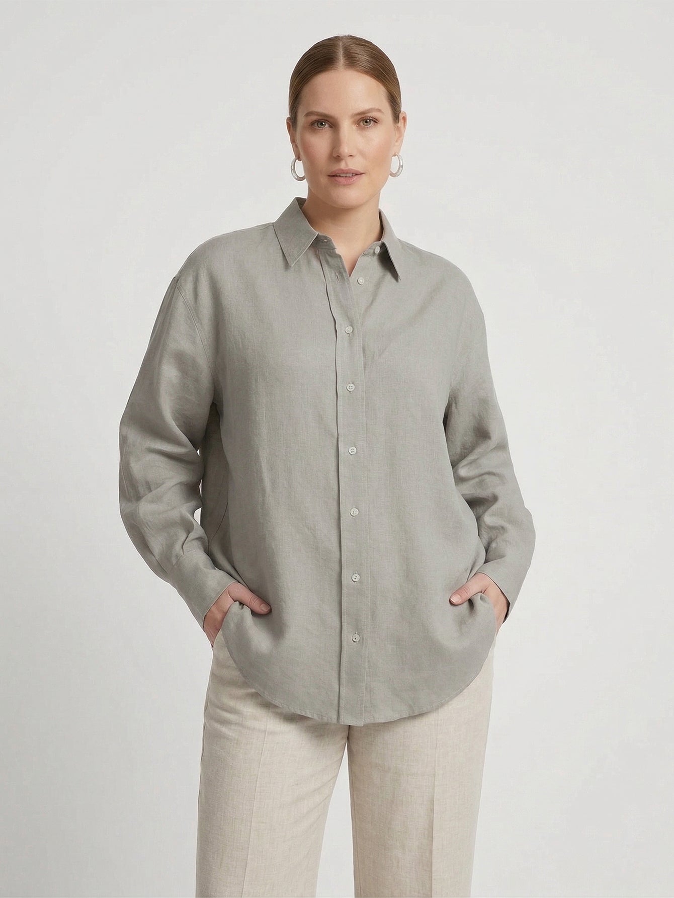 Larui Plus Size Women’s Linen Shirt