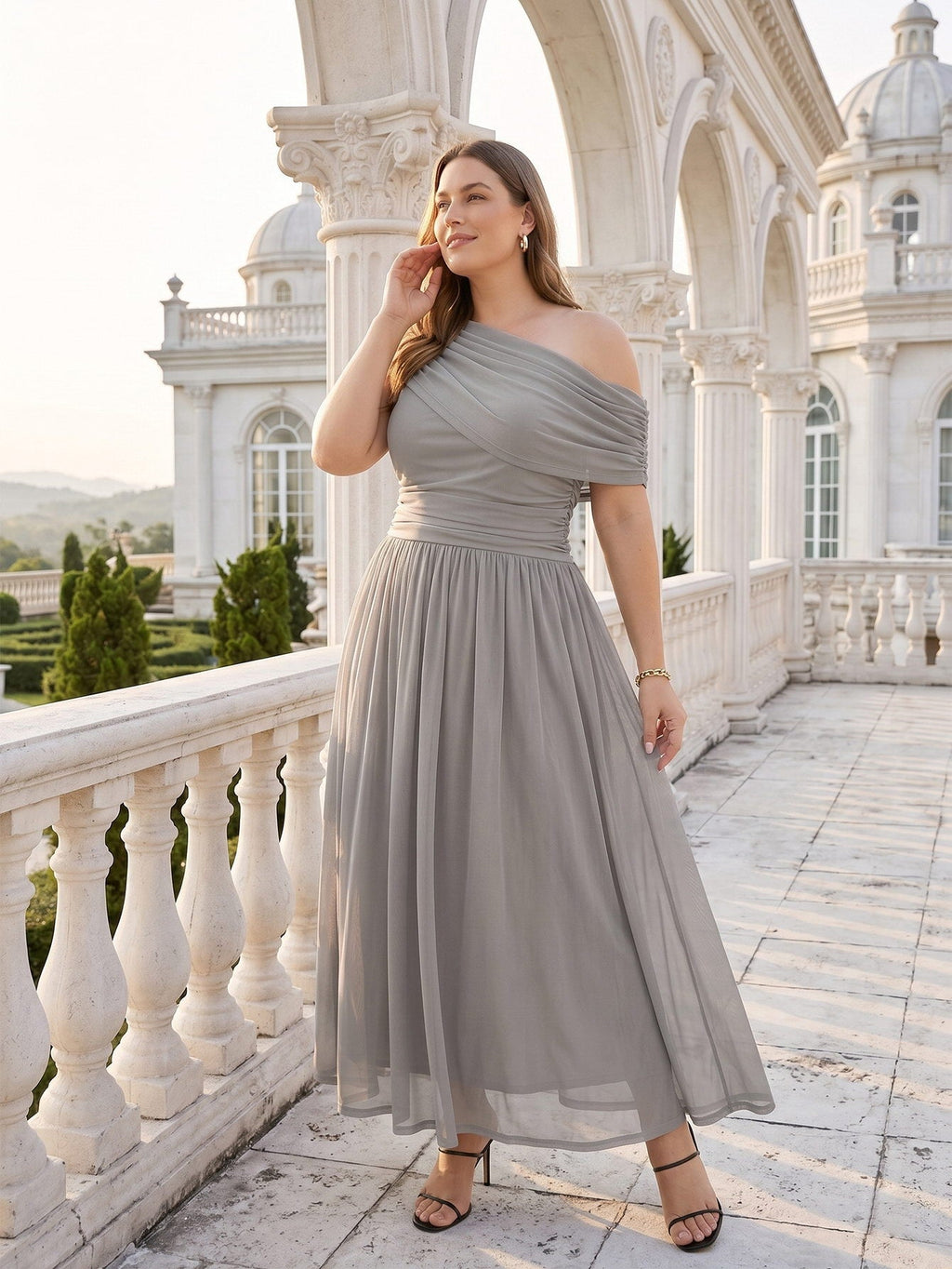 Larui Plus Size Elegant A-Line Dress