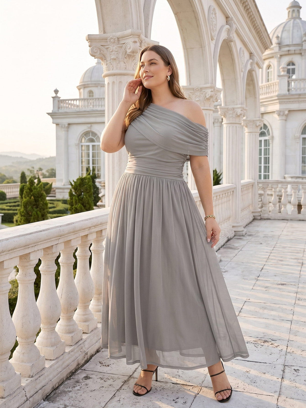 Larui Plus Size Elegant A-Line Dress