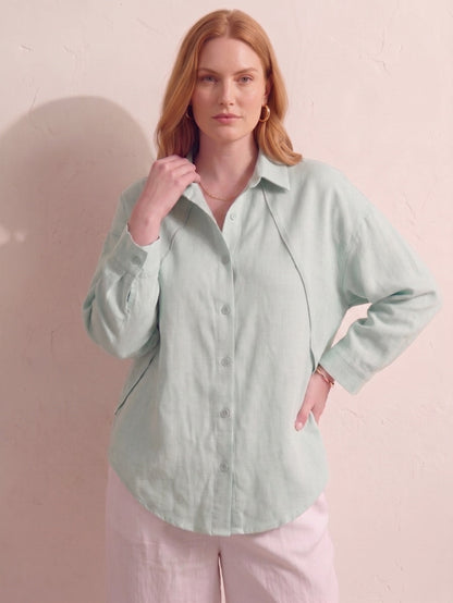 Larui  Plus-Size Women's"Faux-Layered" Shirt with Side Panels
