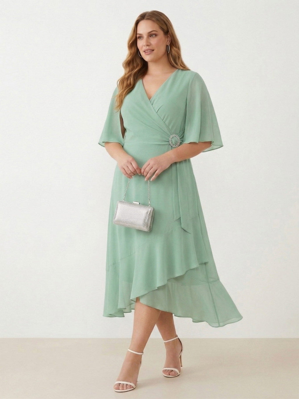 Larui Plus Size Women‘s Chiffon Dress
