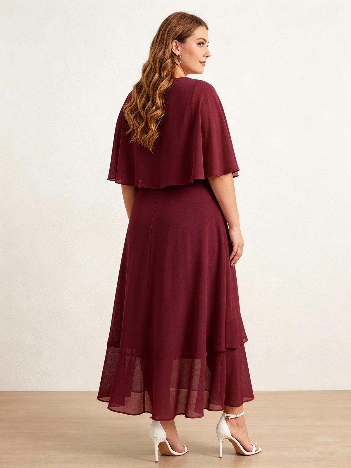 Larui Plus Size Women‘s Chiffon Dress