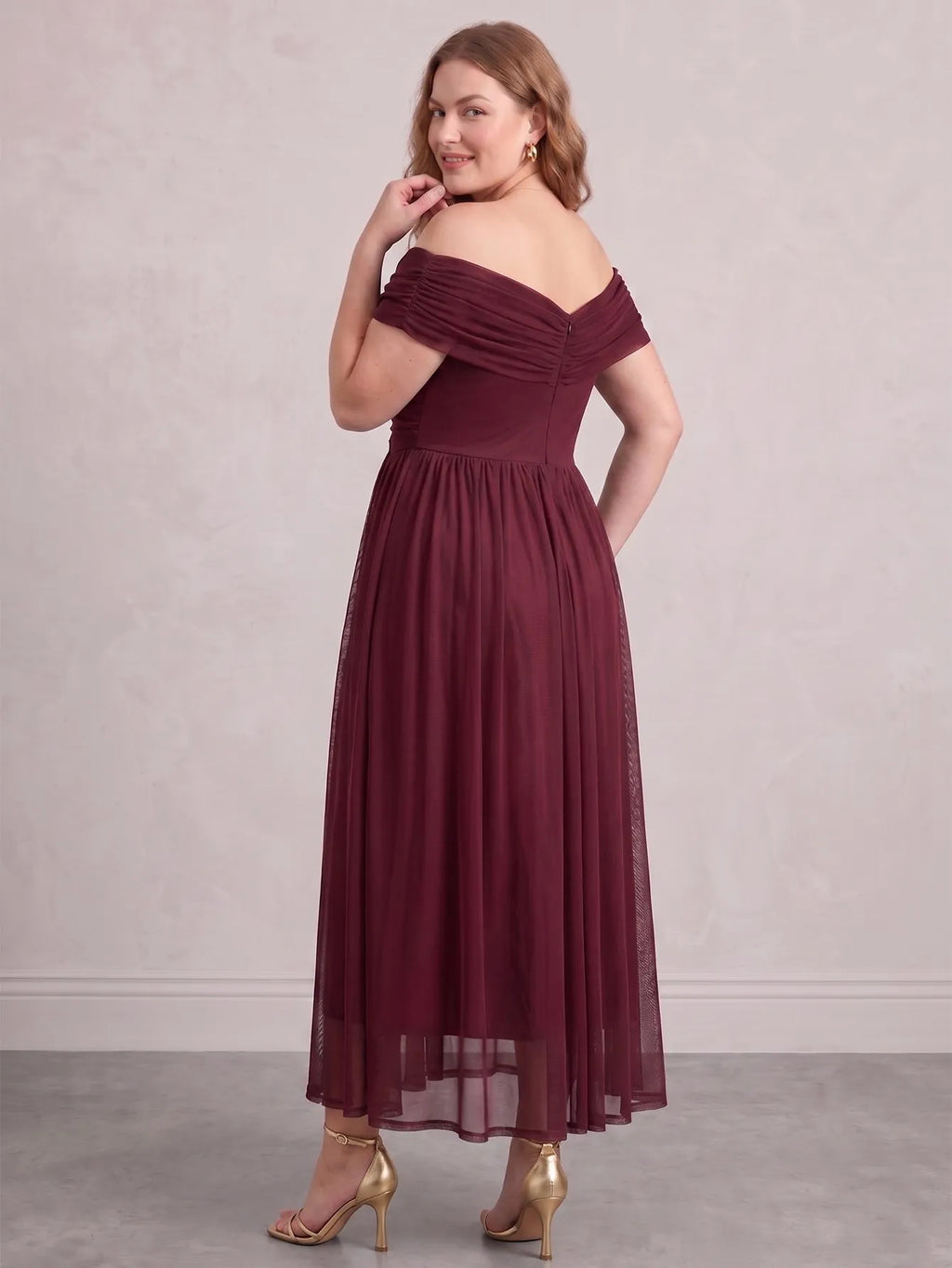 Larui Plus Size Off Shoulder A-Line Dress