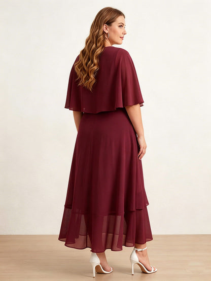 Larui Plus Size Women‘s Chiffon Dress