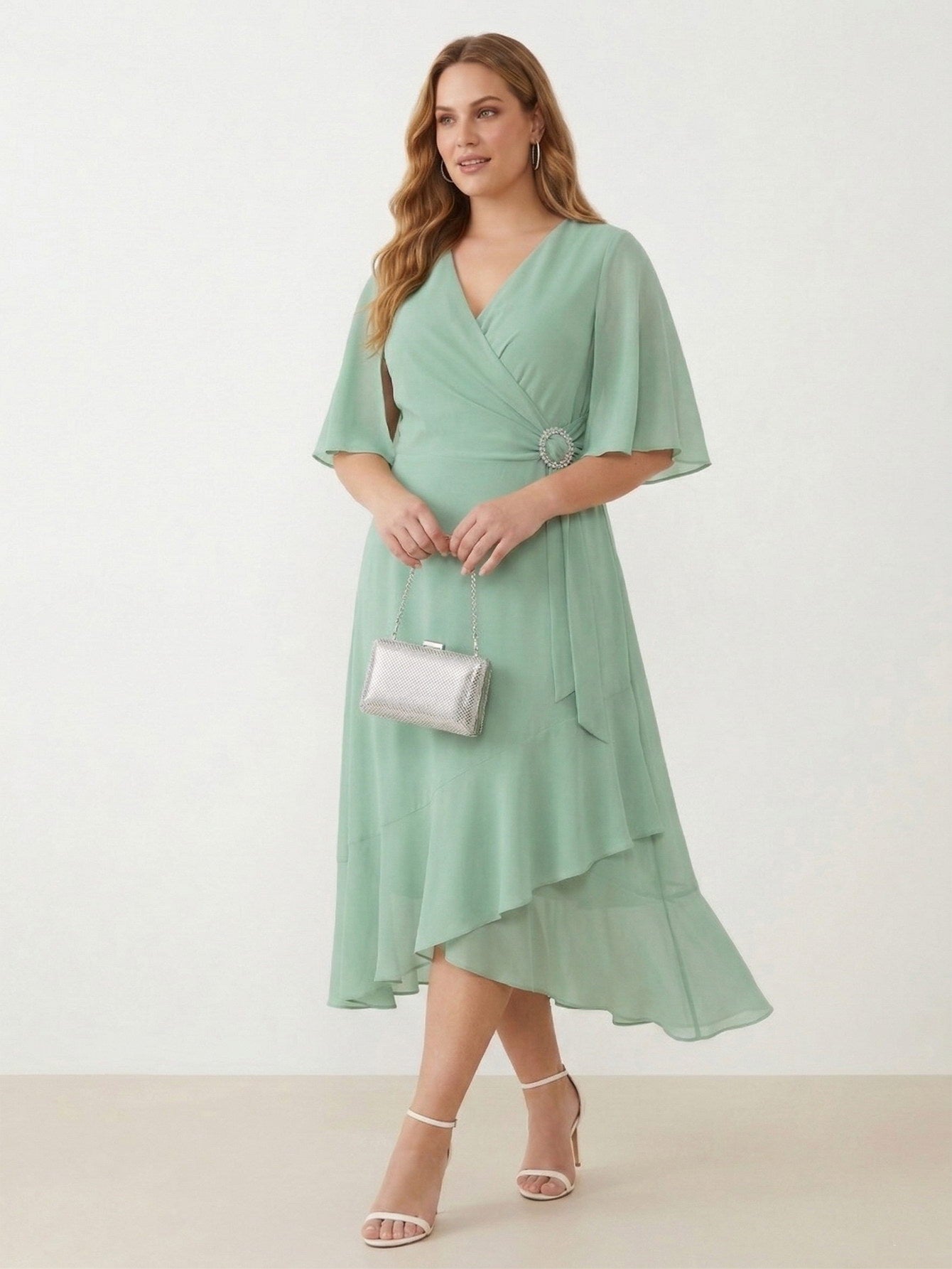 Larui Plus Size Women‘s Chiffon Dress