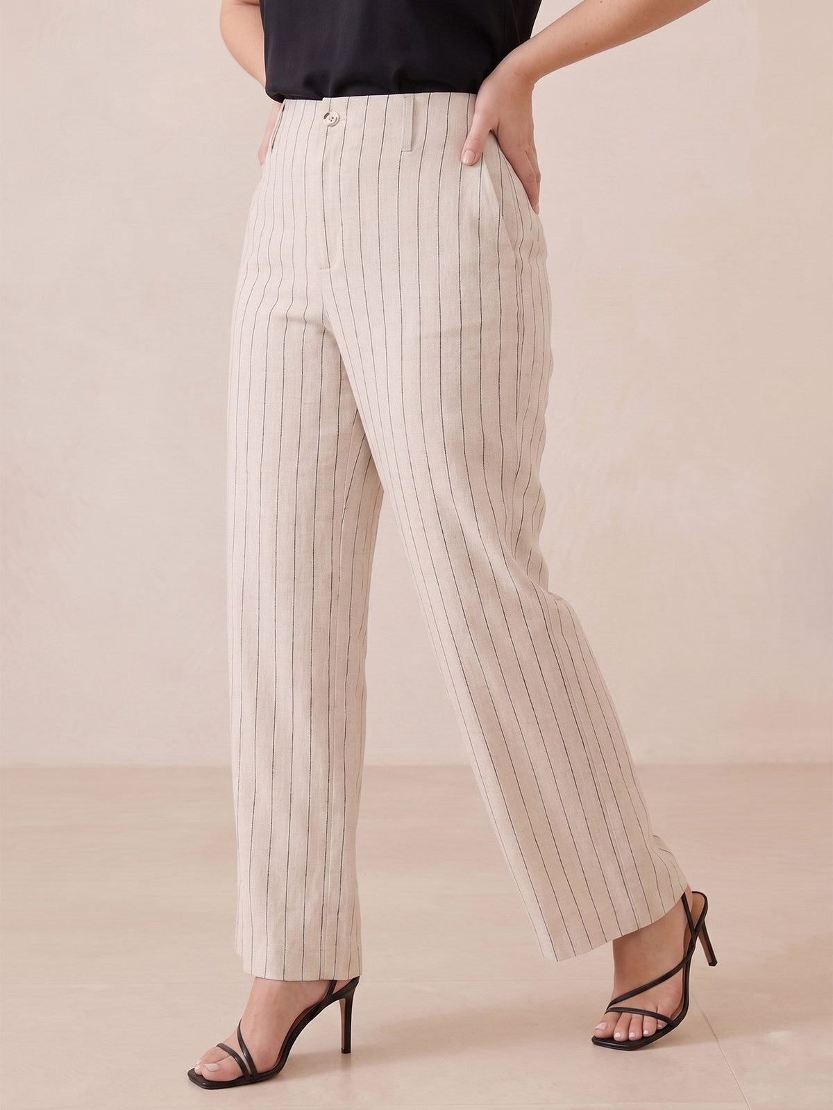 Larui Plus Size Women's Stripes Pants