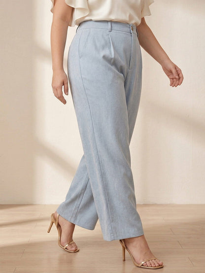 Larui Plus Size Women's Pocket Full Length Pants