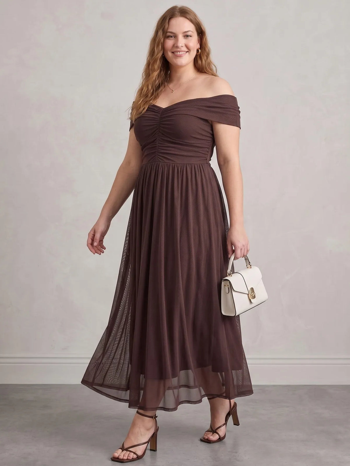 Larui Plus Size Off Shoulder A-Line Dress