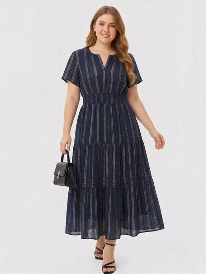 Larui Plus Size Women‘s  Ruffles Dress