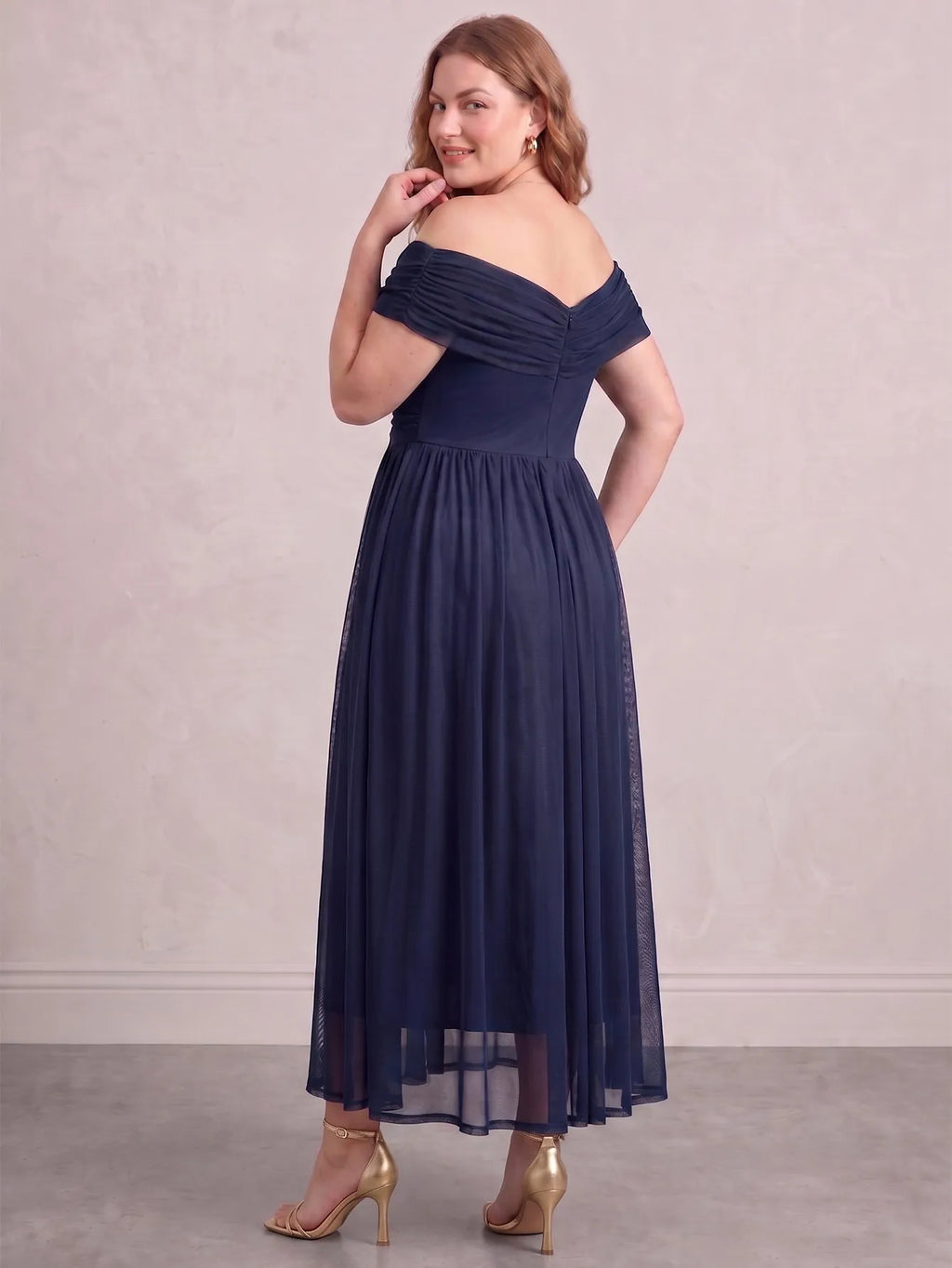 Larui Plus Size Off Shoulder A-Line Dress