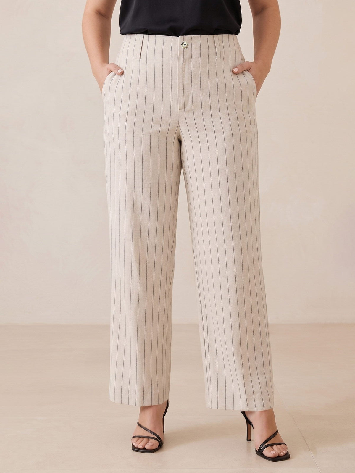Larui Plus Size Women's Stripes Pants