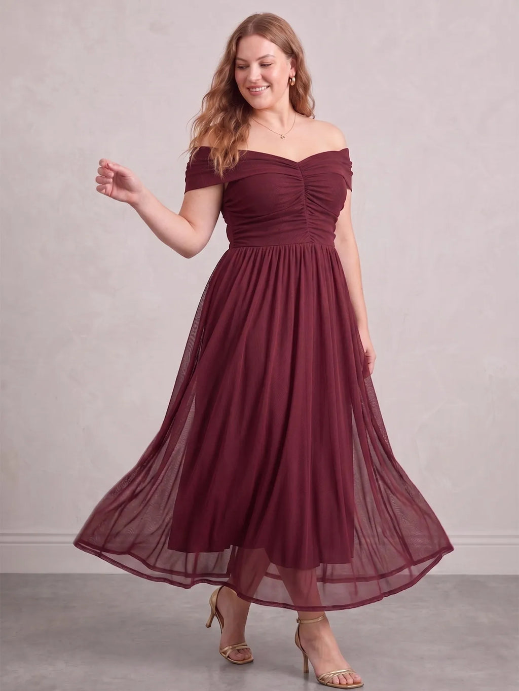 Larui Plus Size Off Shoulder A-Line Dress