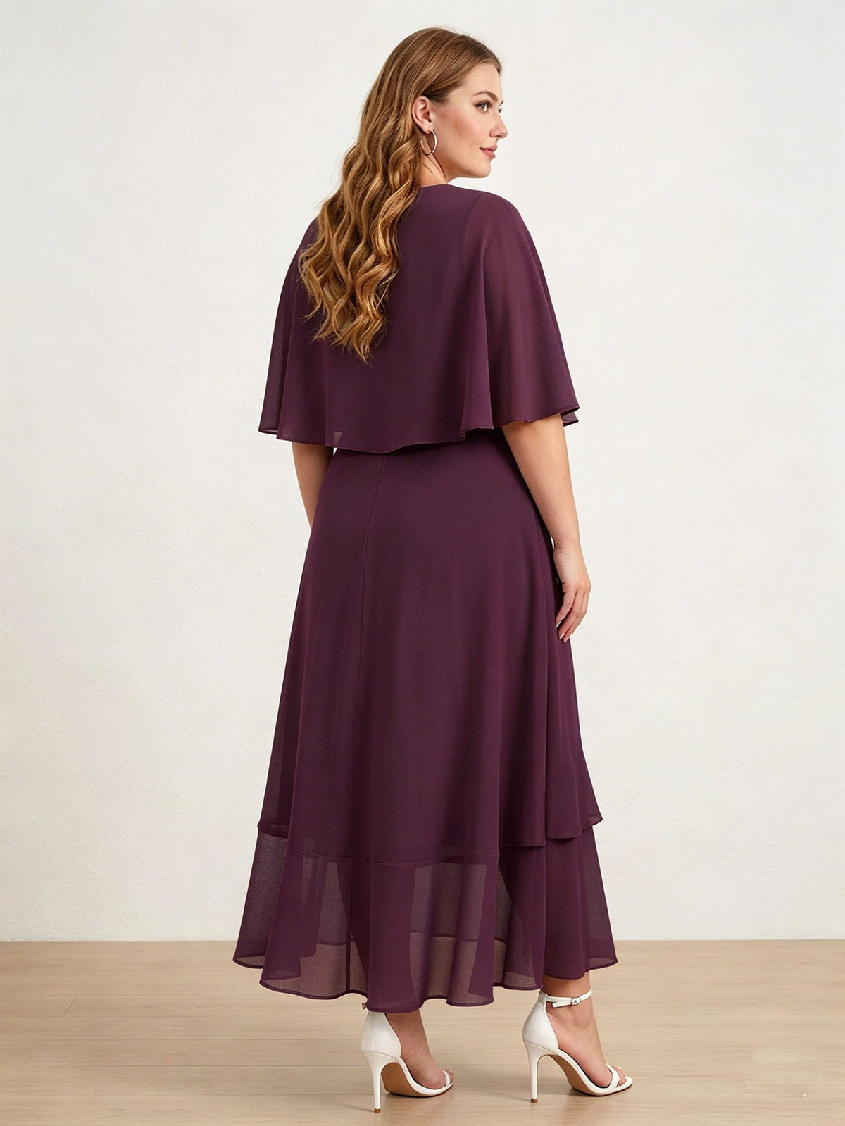 Larui Plus Size Women‘s Chiffon Dress