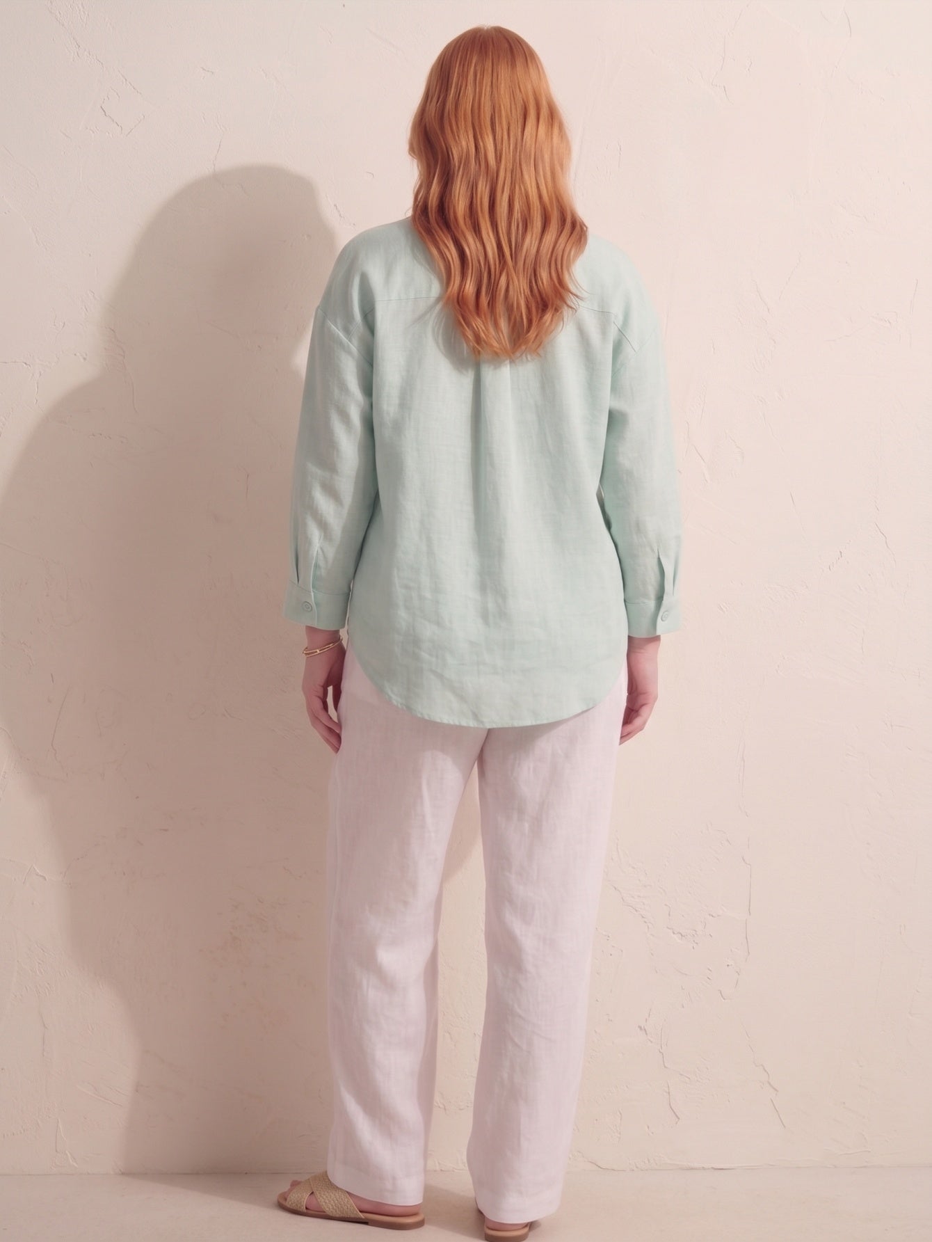 Larui  Plus-Size Women's"Faux-Layered" Shirt with Side Panels