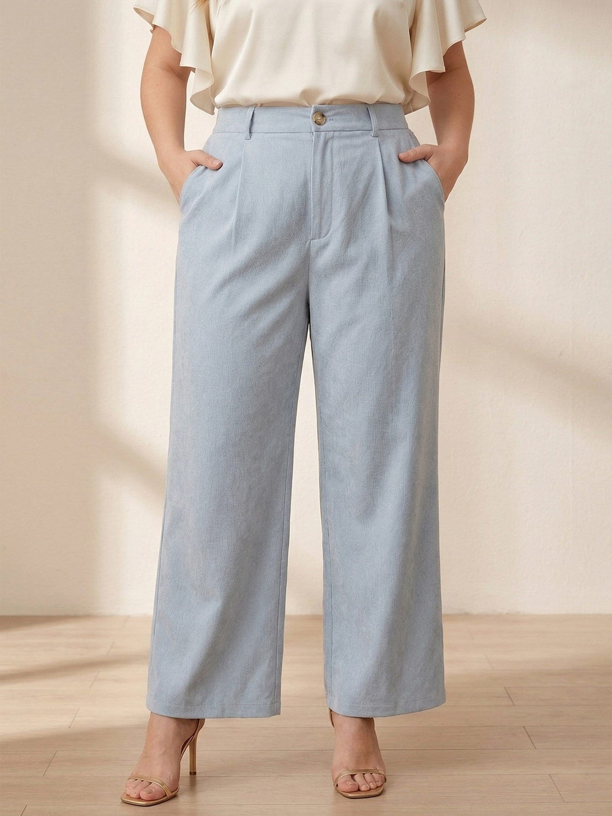 Larui Plus Size Women's Pocket Full Length Pants