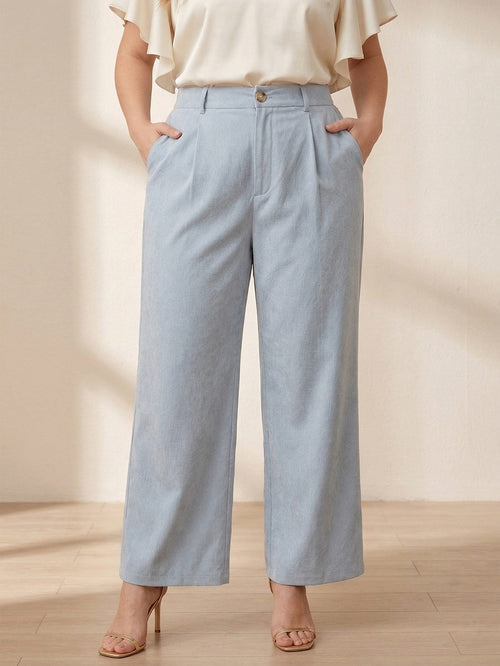 Larui Plus Size Women's Pocket Full Length Pants