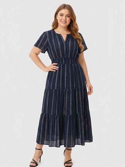 Larui Plus Size Women‘s  Ruffles Dress