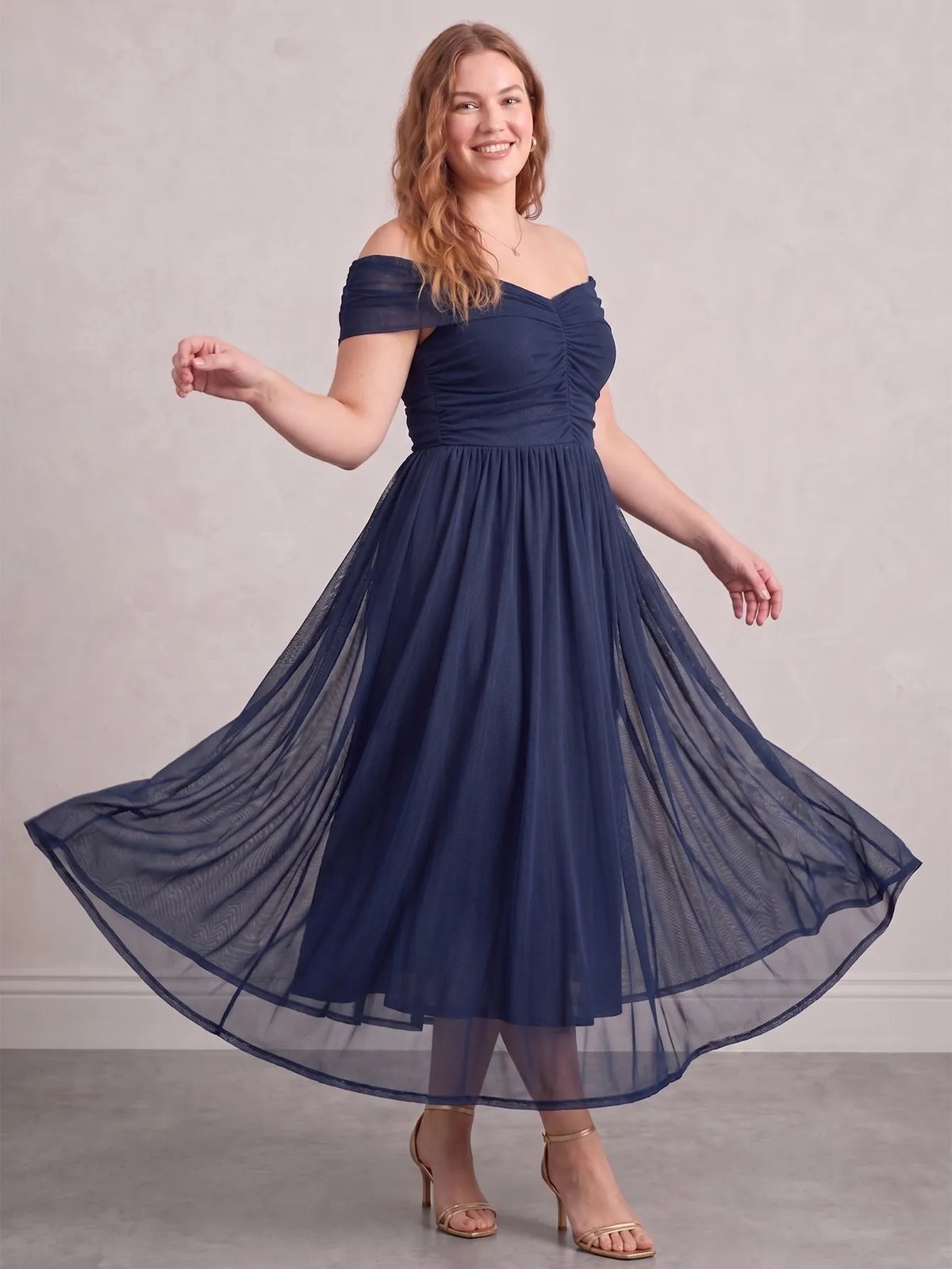 Larui Plus Size Off Shoulder A-Line Dress