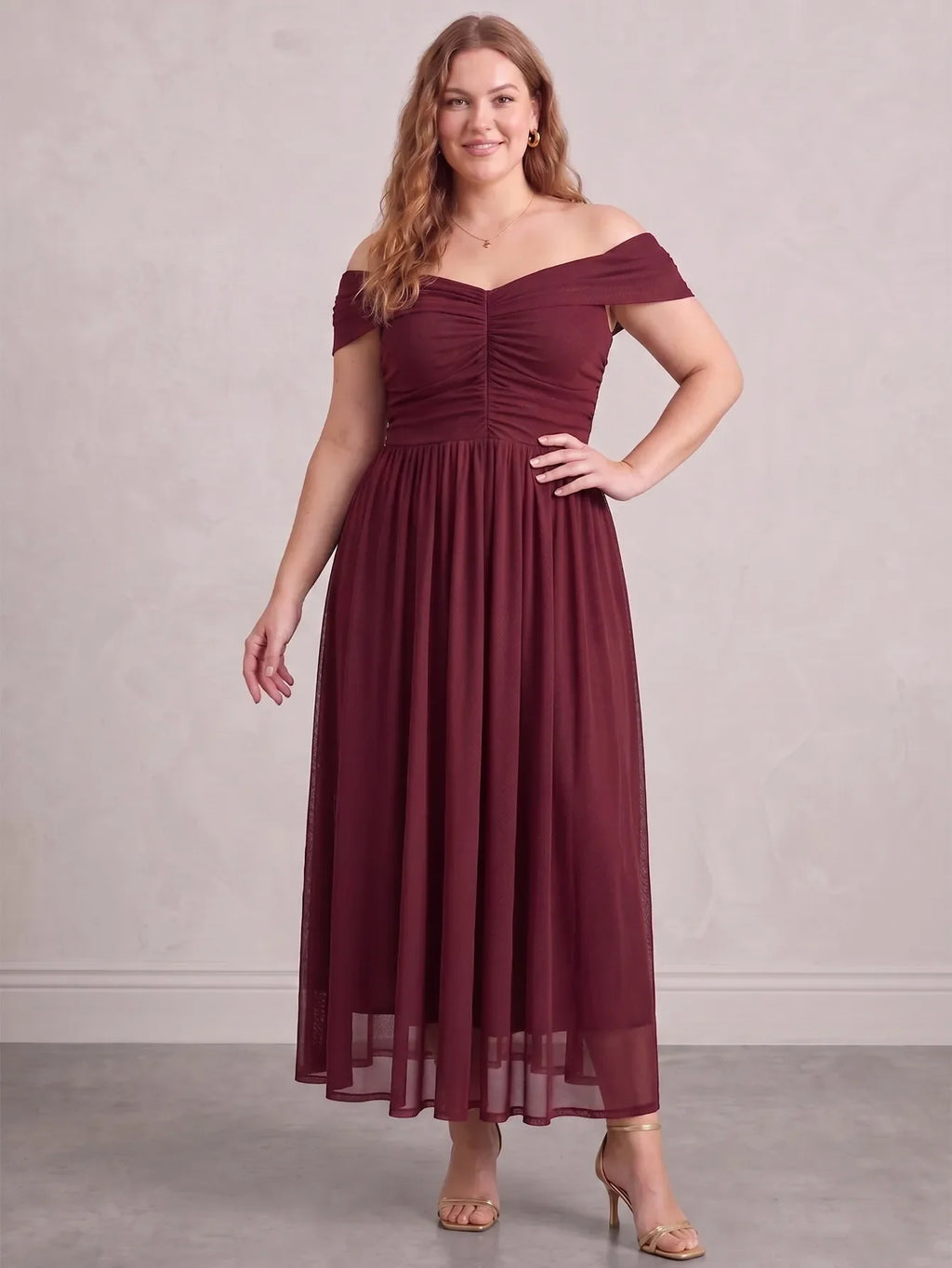 Larui Plus Size Off Shoulder A-Line Dress