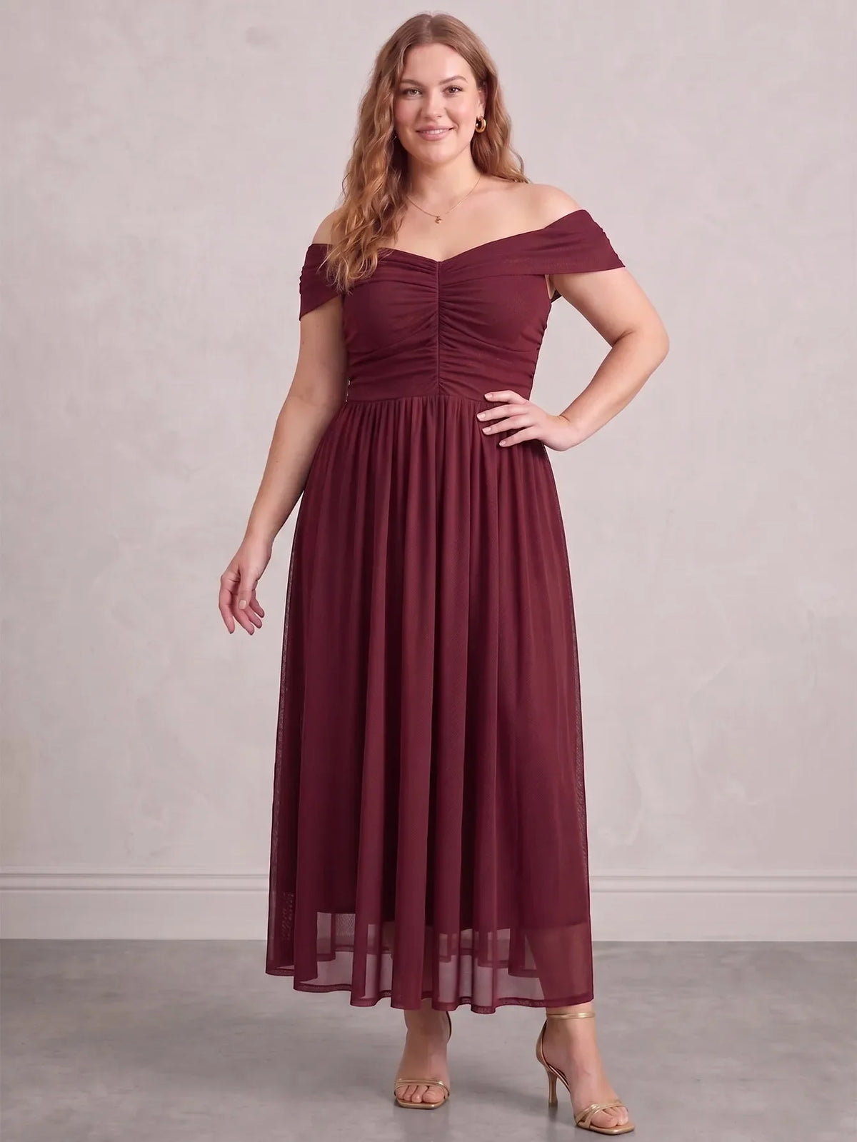 Larui Plus Size Off Shoulder A-Line Dress
