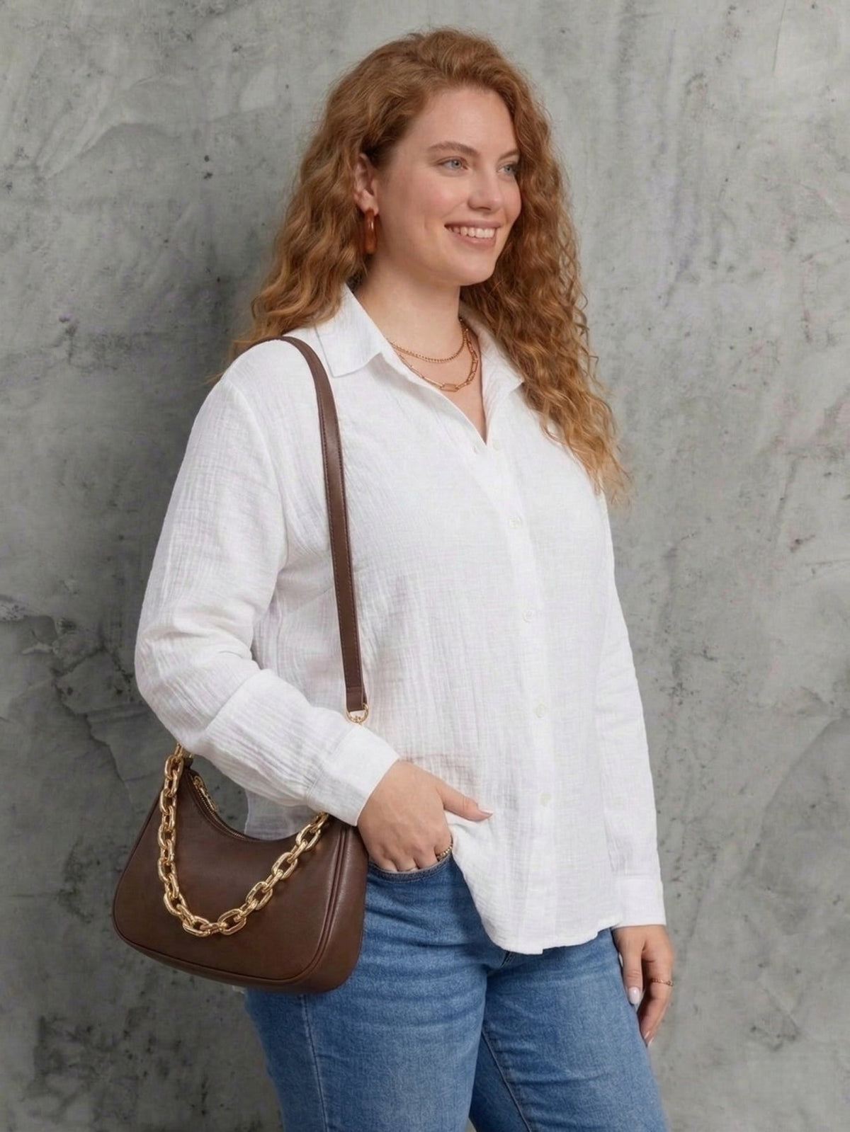 Larui Plus Size Women's Linen Long Sleeves Shirt