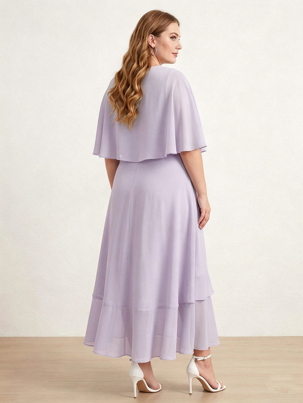 Larui Plus Size Women‘s Chiffon Dress