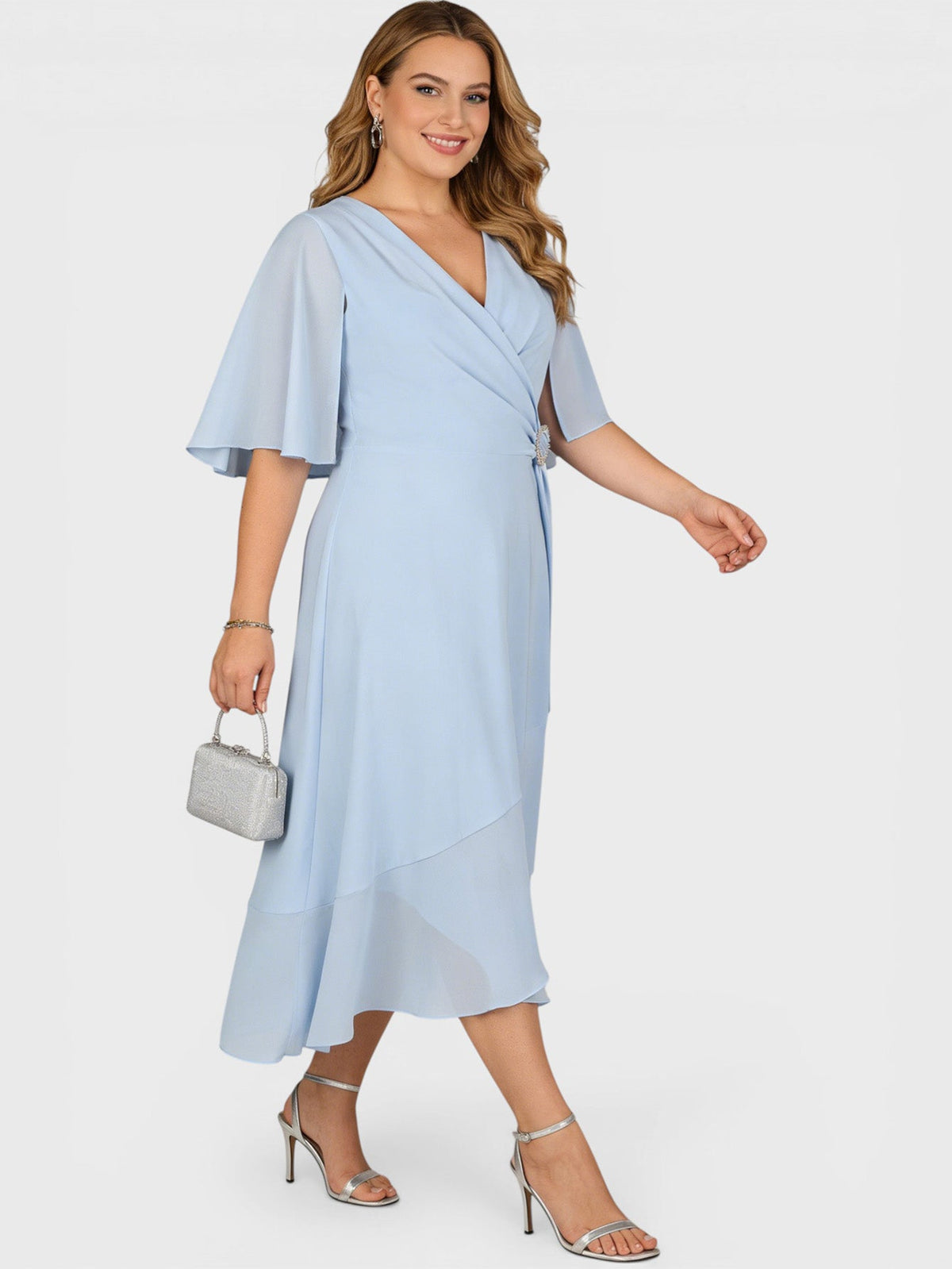 Larui Plus Size Women‘s Chiffon Dress