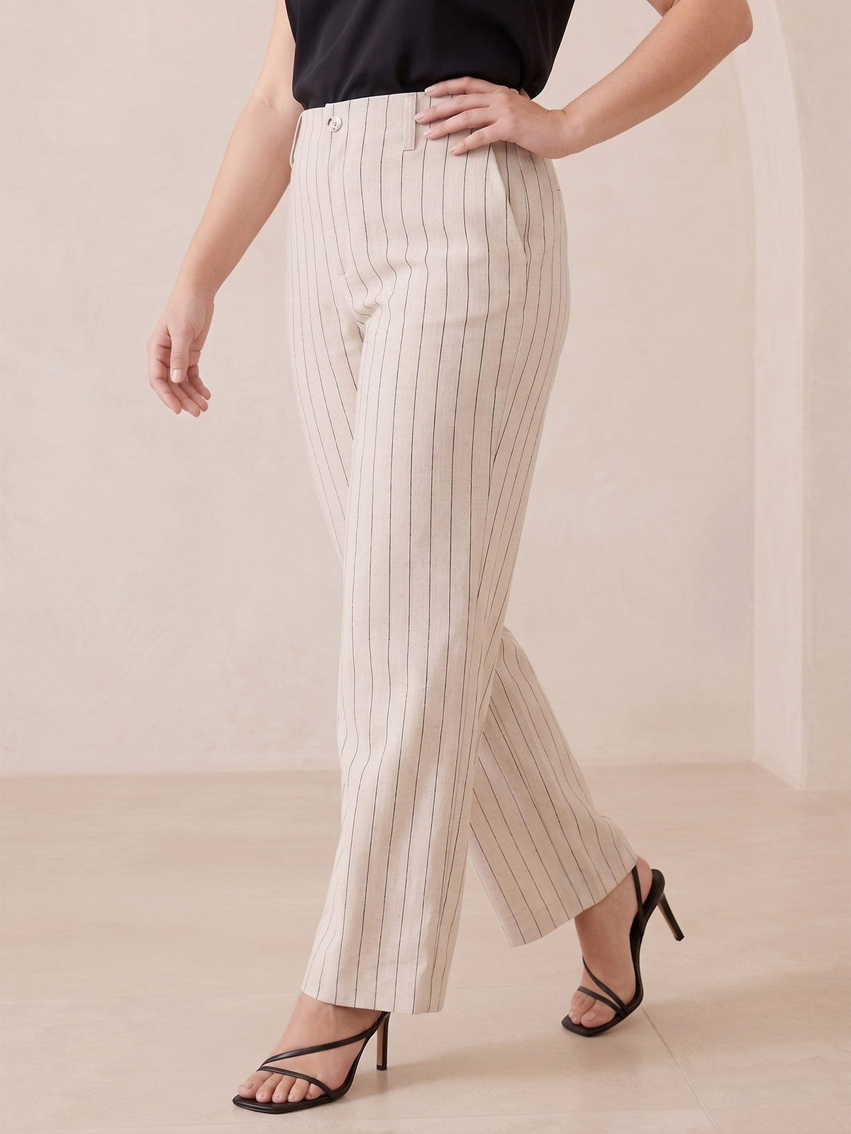 Larui Plus Size Women's Stripes Pants