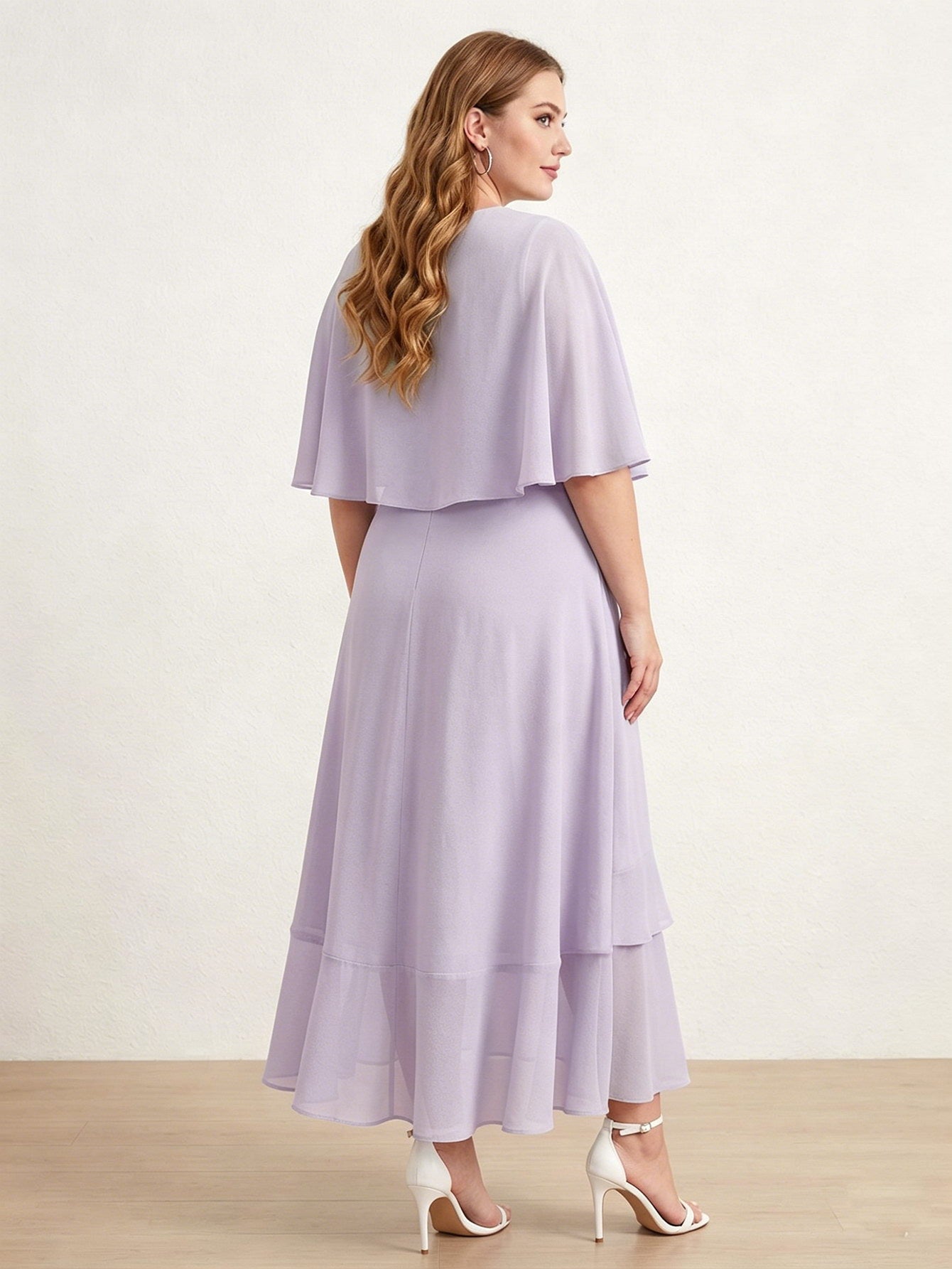 Larui Plus Size Women‘s Chiffon Dress