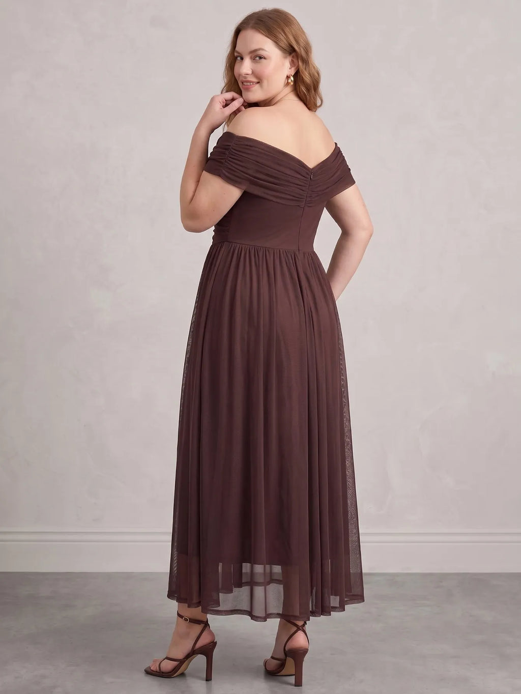 Larui Plus Size Off Shoulder A-Line Dress