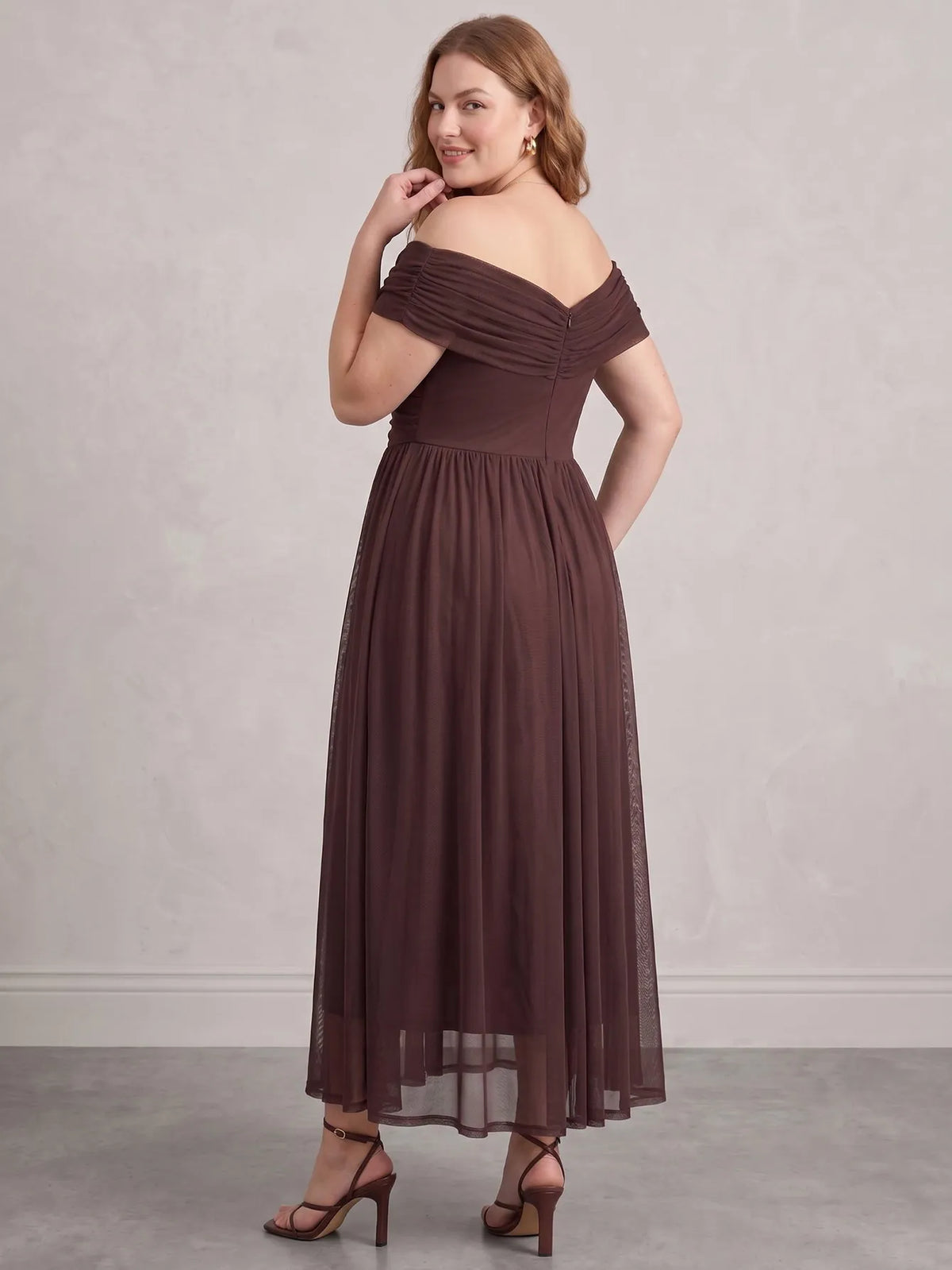 Larui Plus Size Off Shoulder A-Line Dress