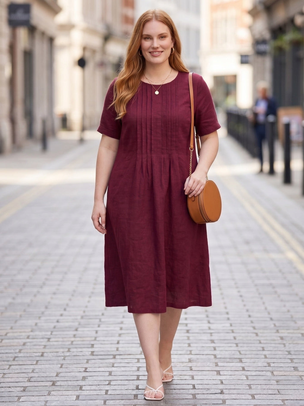 Larui Plus Size Women's Short Sleeves Dress