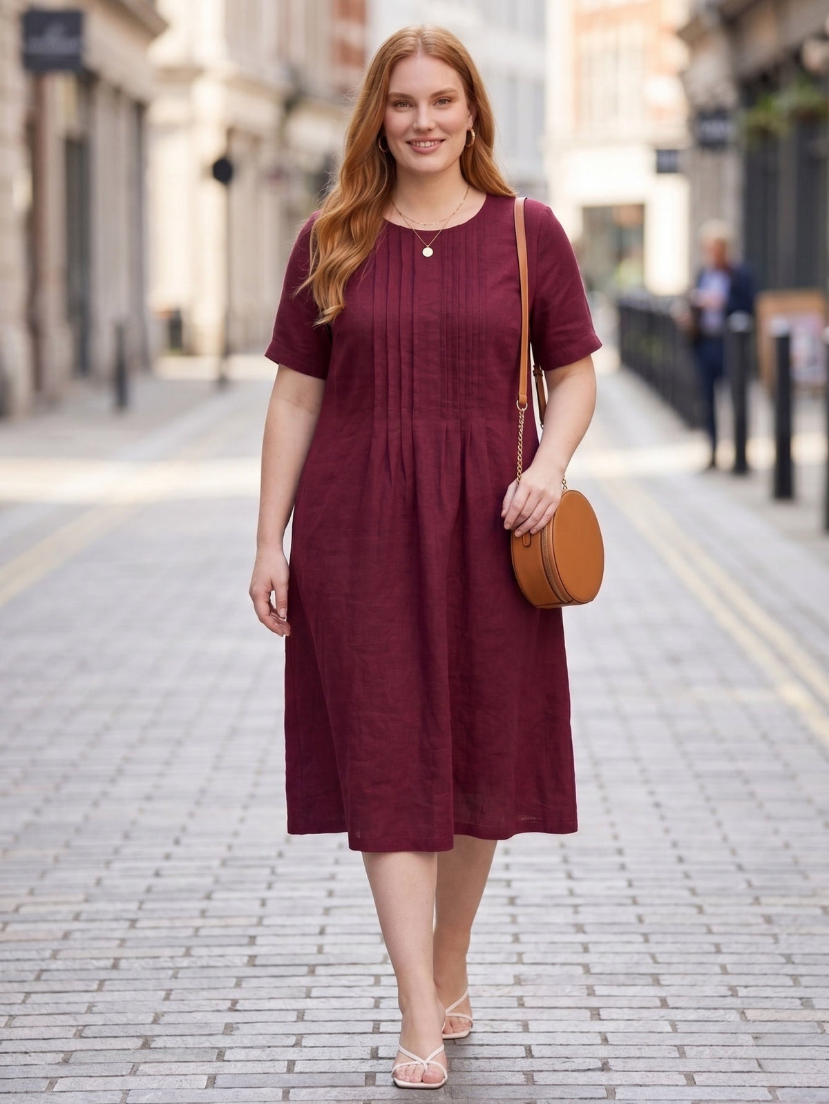 Larui Plus Size Women's Short Sleeves Dress