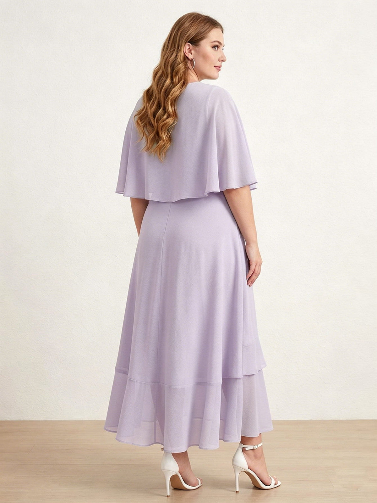 Larui Plus Size Women‘s Chiffon Dress