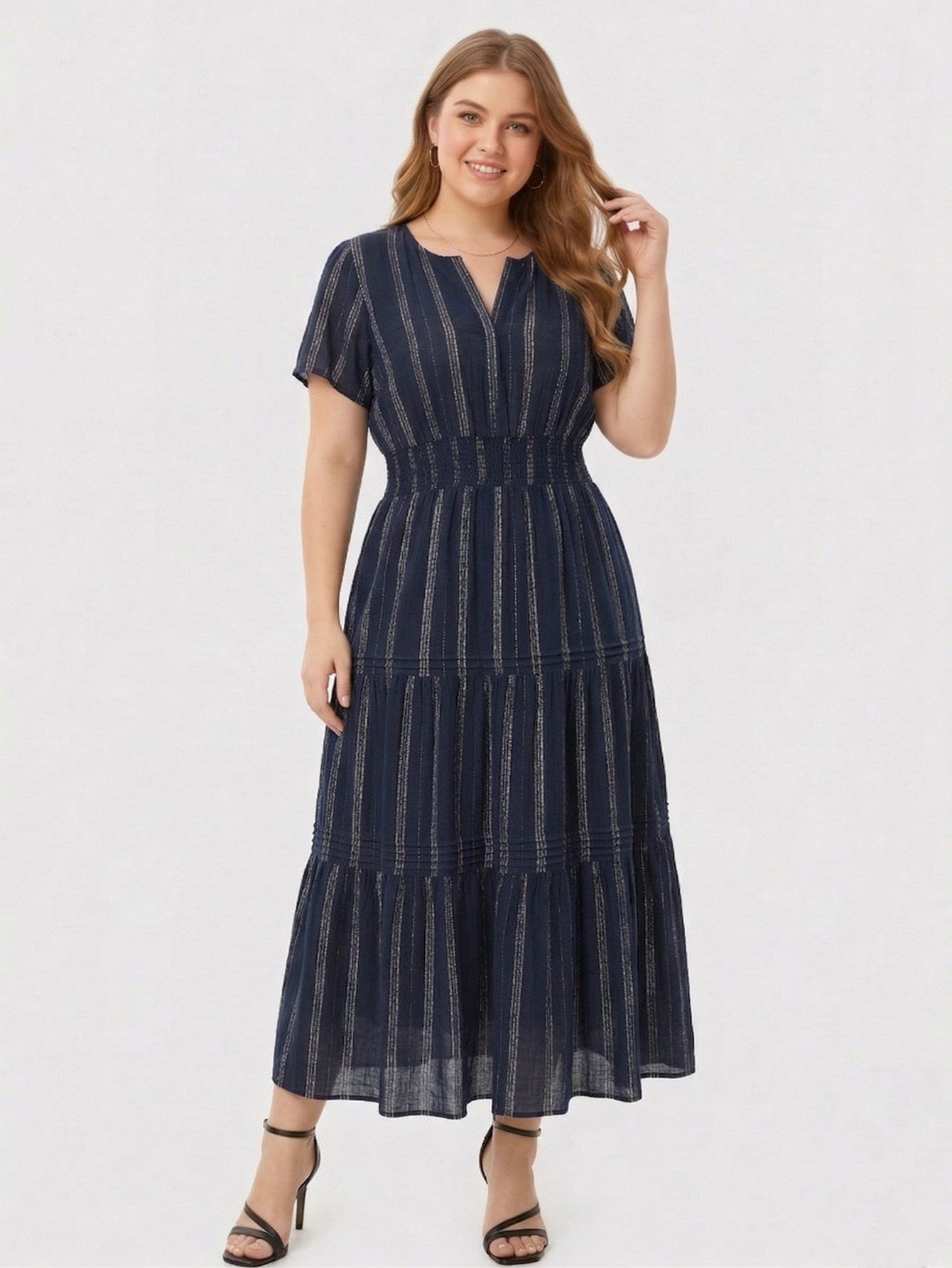 Larui Plus Size Women‘s  Ruffles Dress