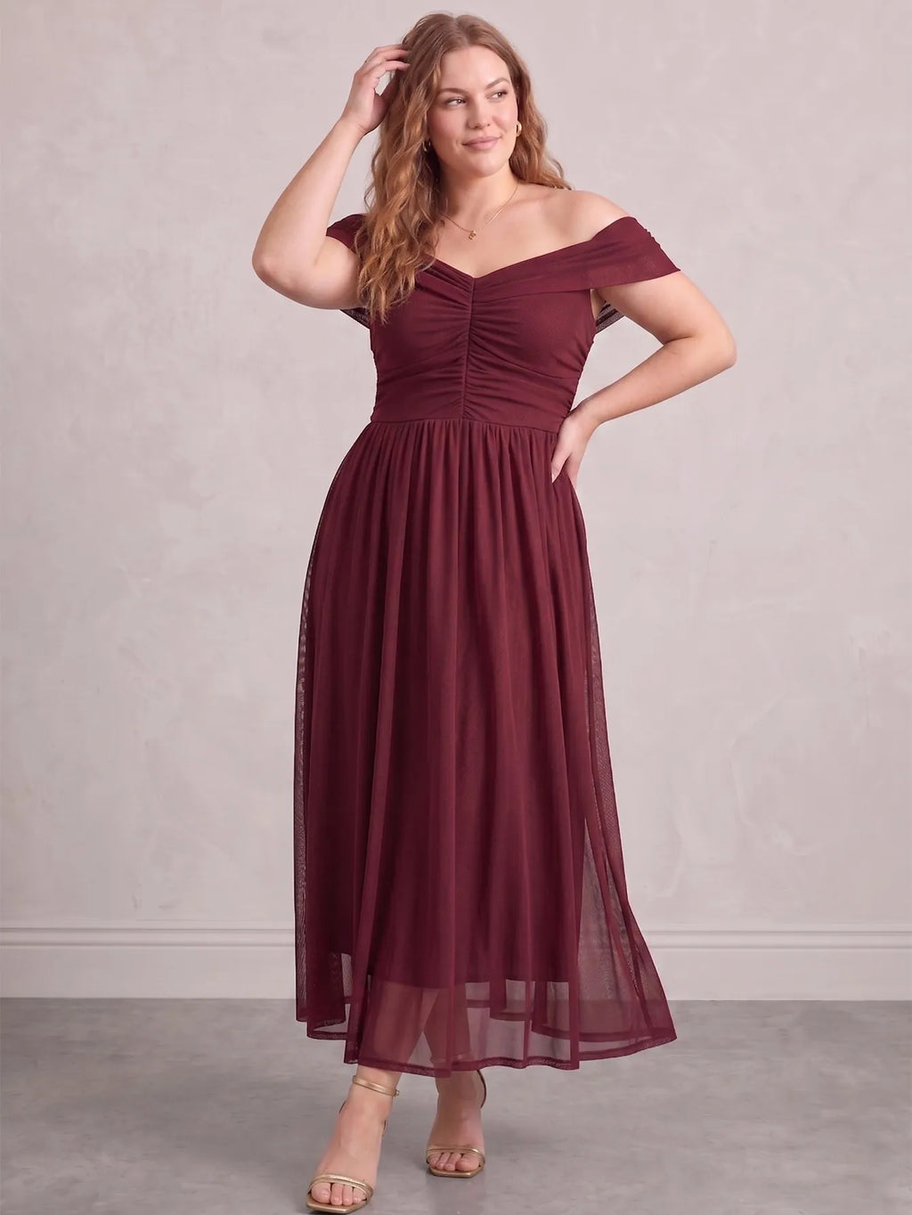 Larui Plus Size Off Shoulder A-Line Dress