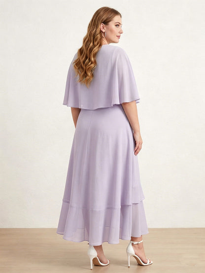 Larui Plus Size Women‘s Chiffon Dress