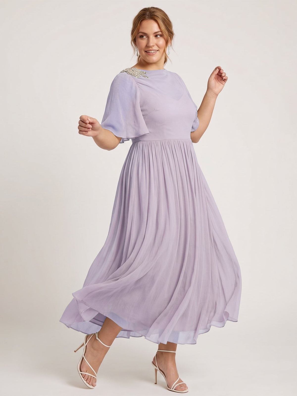 Larui Plus Size Women's Chiffon Dress