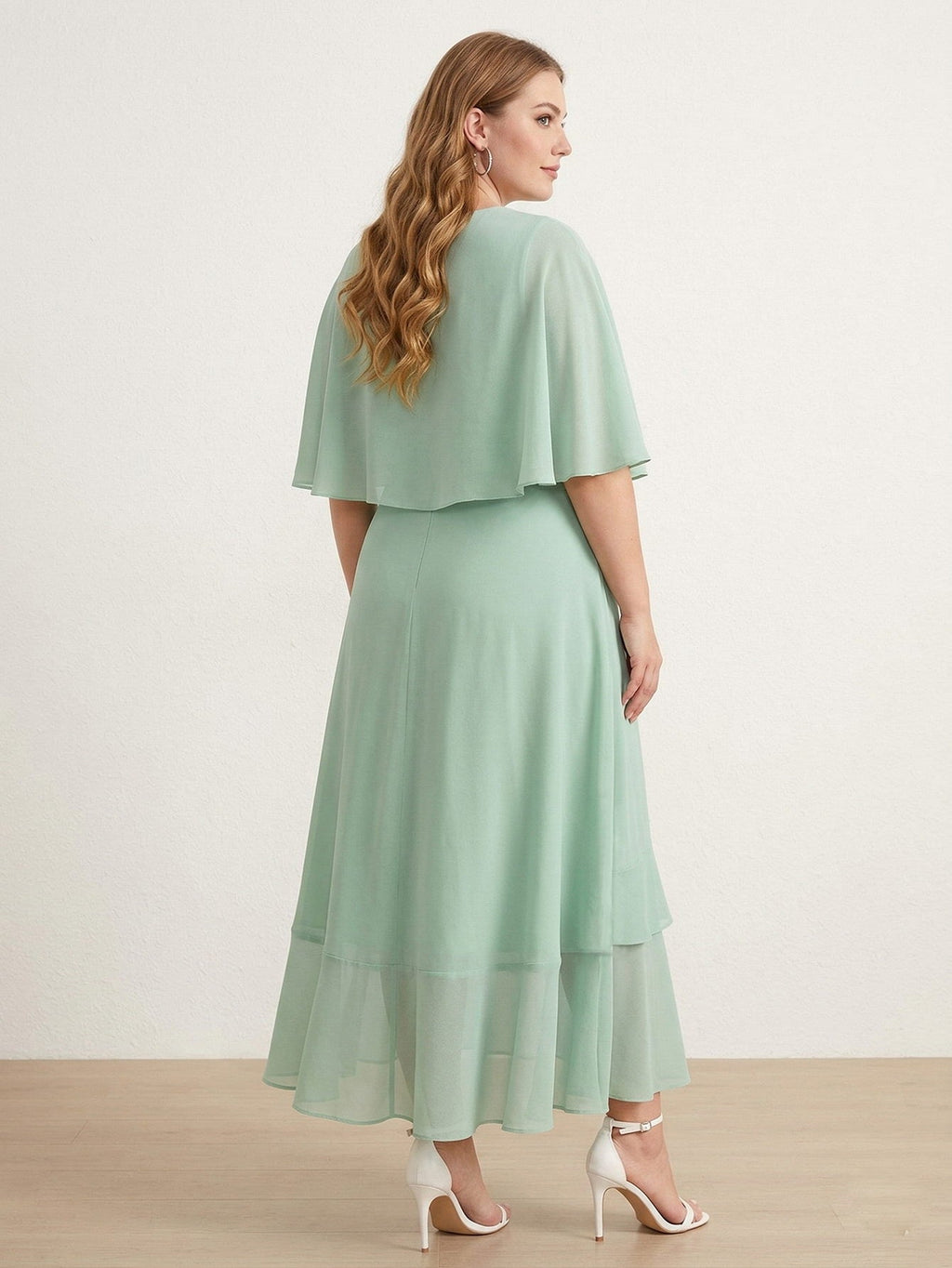 Larui Plus Size Women‘s Chiffon Dress