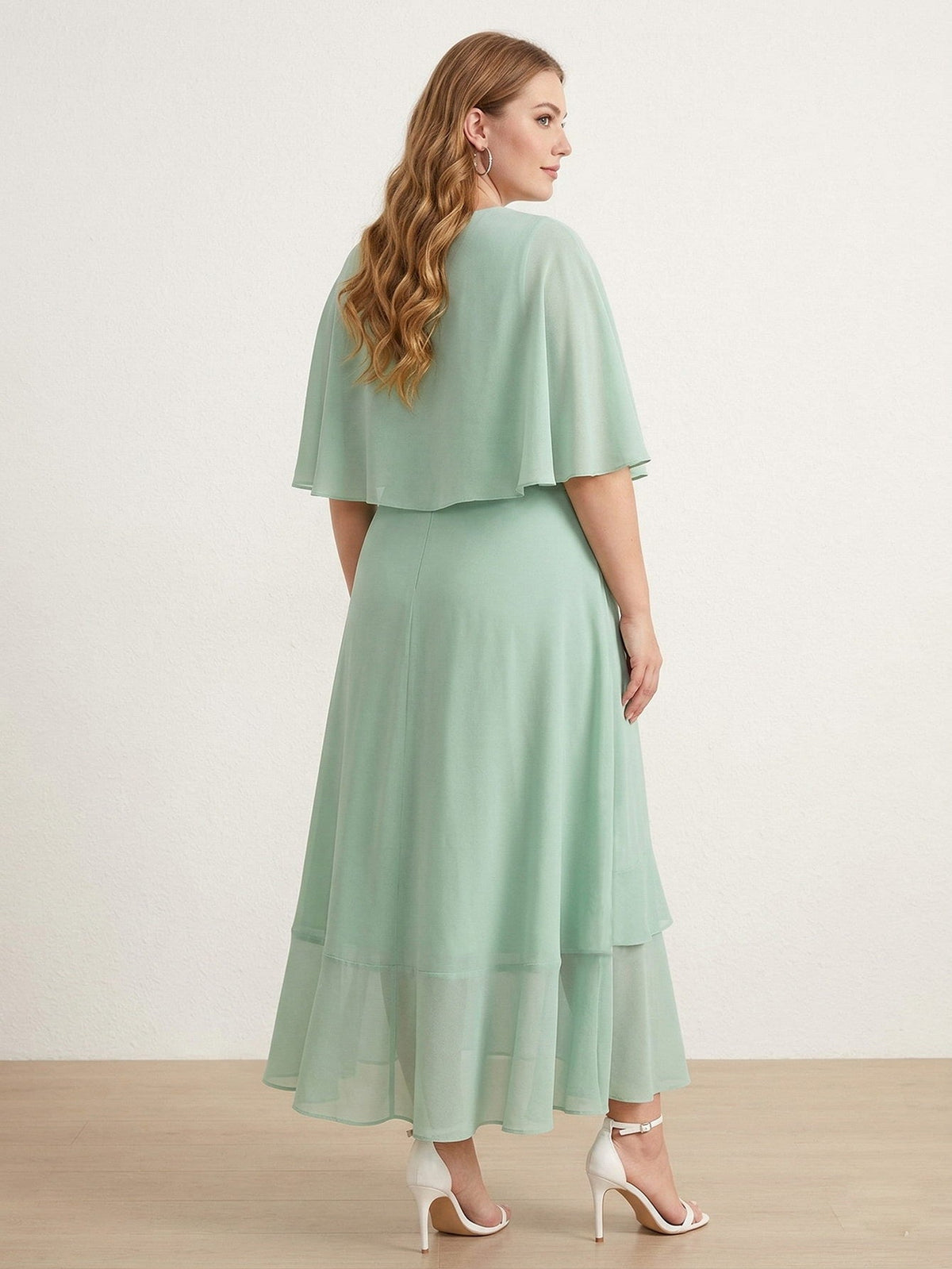 Larui Plus Size Women‘s Chiffon Dress