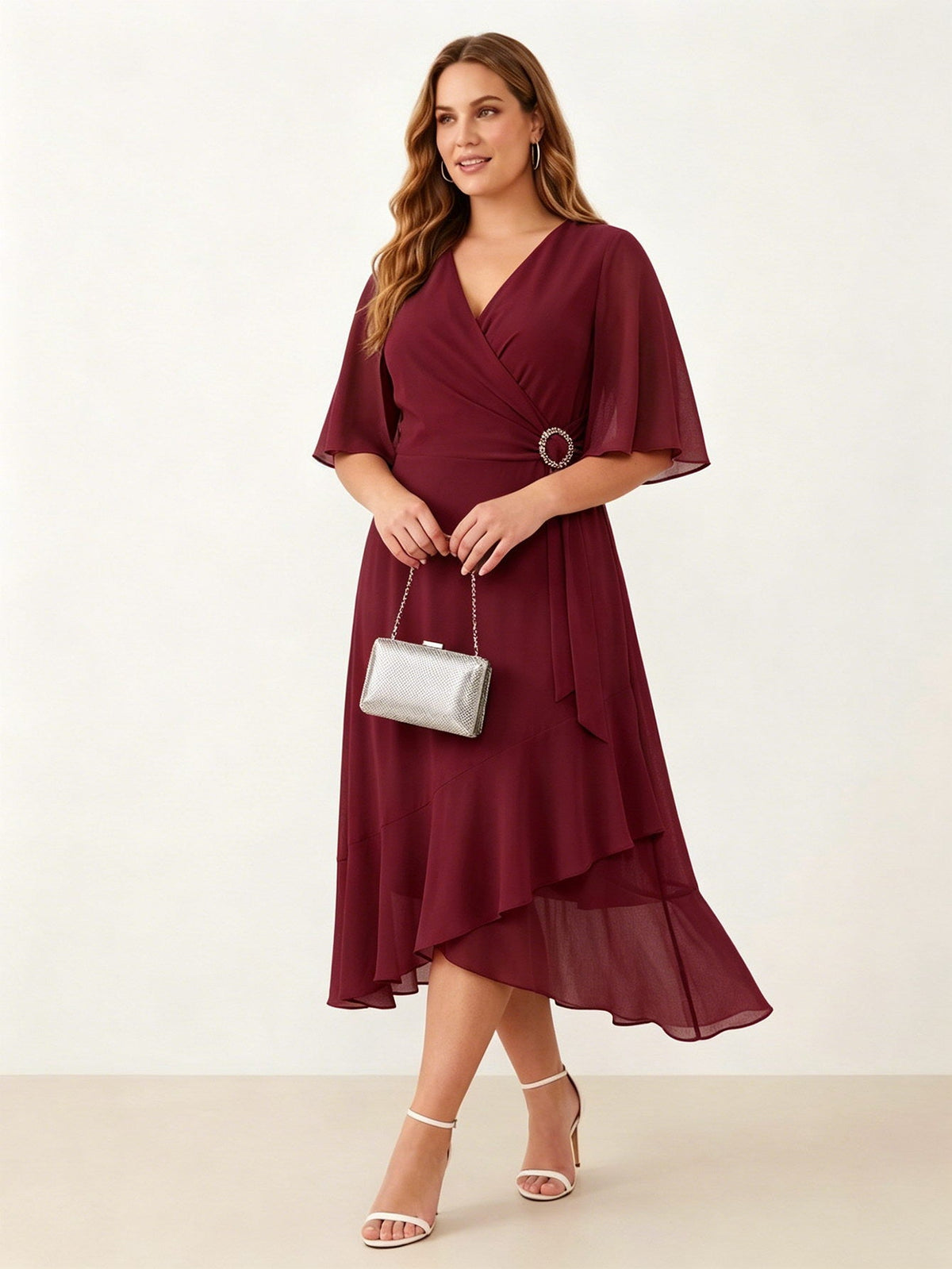 Larui Plus Size Women‘s Chiffon Dress